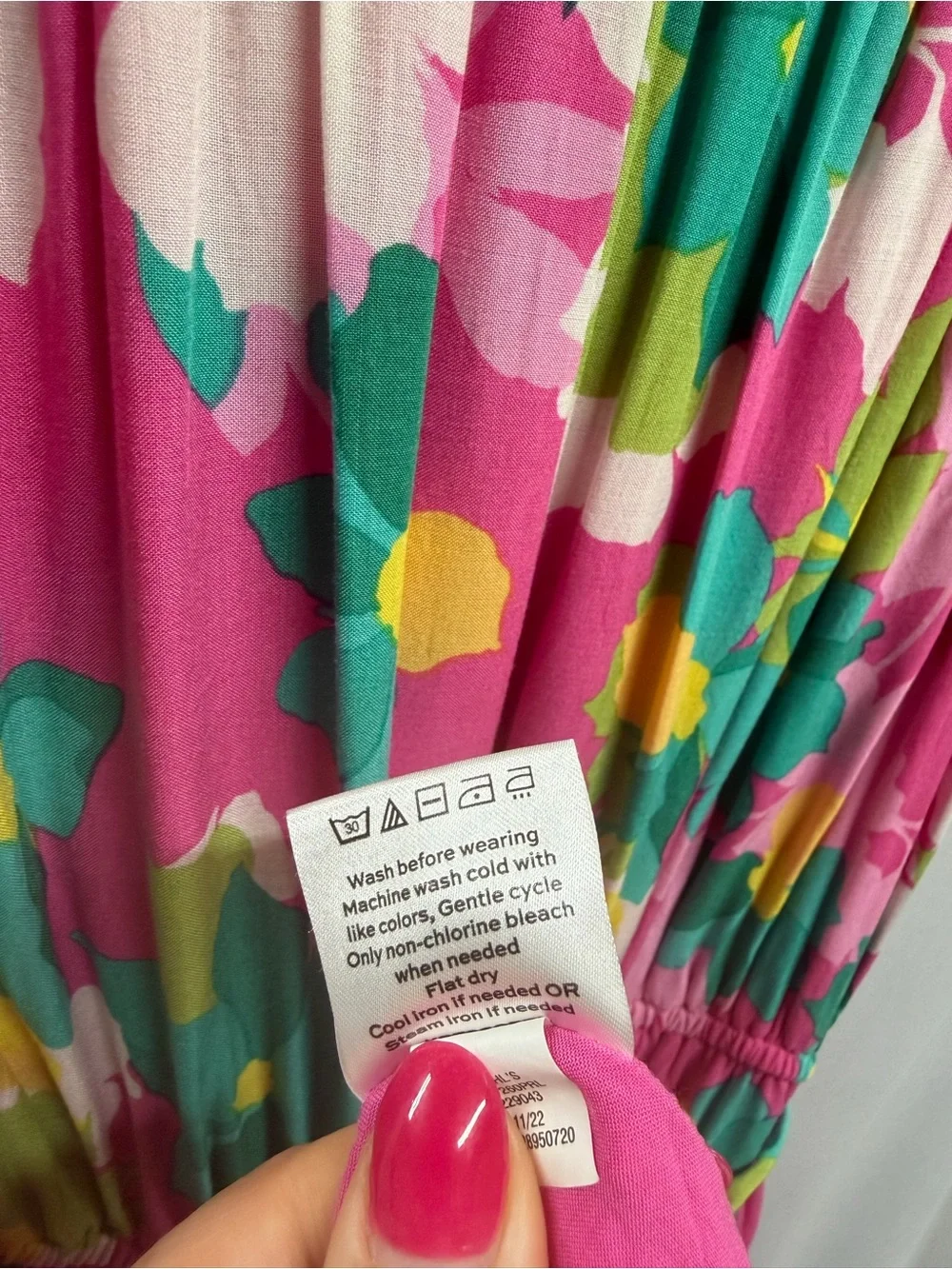 Draper James Floral Sundress Pink Smocked Midi Dress Ruffle Sleeve Belted Large